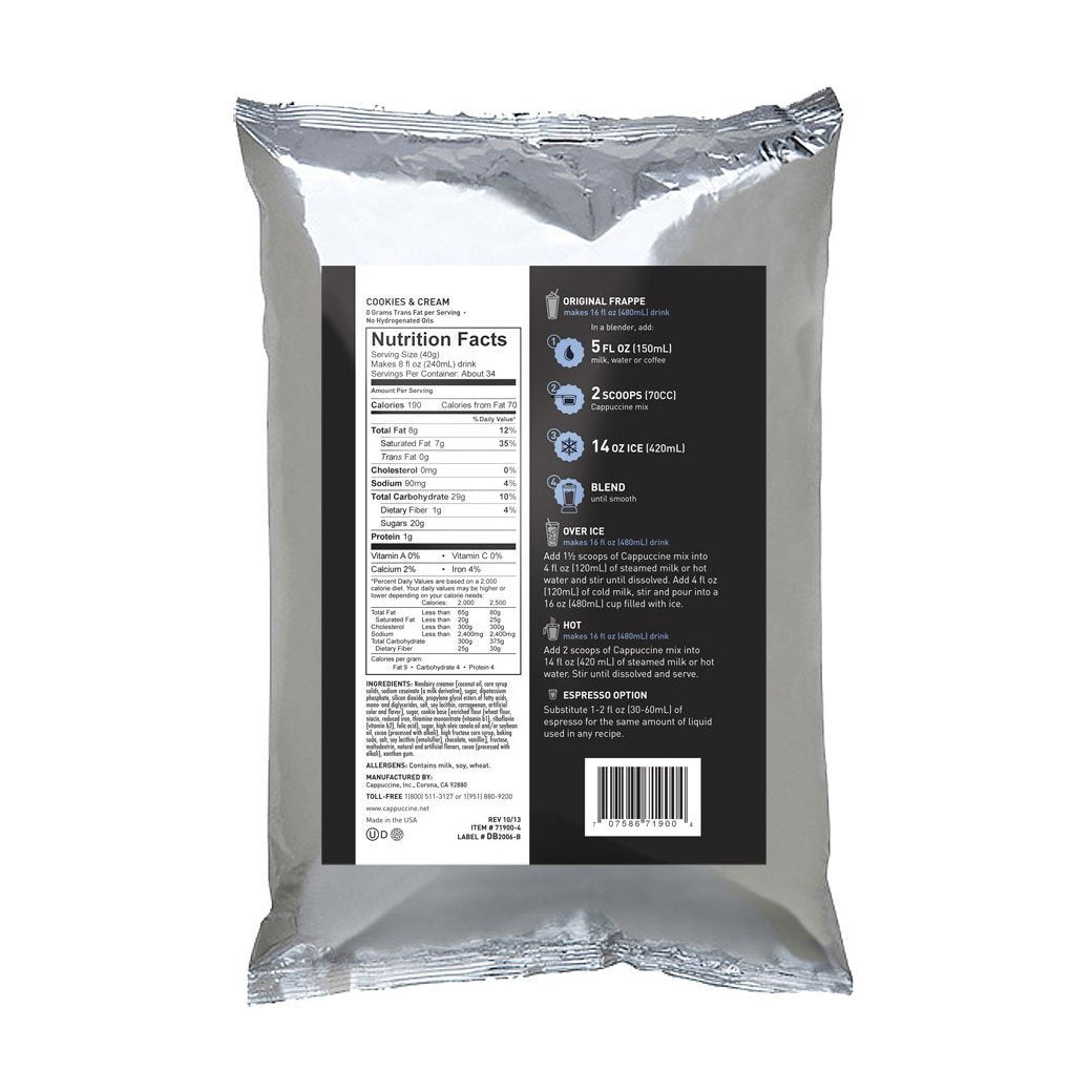 Cappuccine Cookies & Cream Mix – 3 lb. Bag