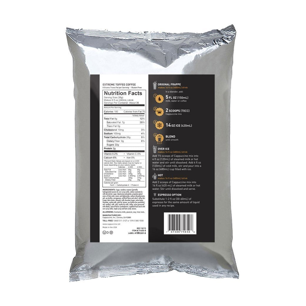 Cappuccine Extreme Toffee Coffee Mix – 3 lb. Bag